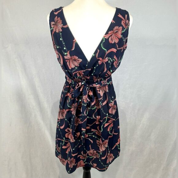 Ribbons and pearls navy vneck and back dress size small - Picture 3 of 5